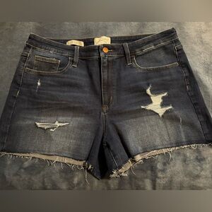 Universal Thread Dark Blue Distressed Jean Shorts